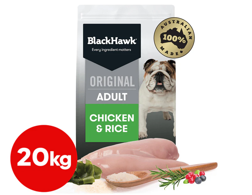Black Hawk Adult Dry Dog Food Chicken & Rice 20kg