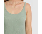 Piping Hot Scoop Midi Knit Dress - Green