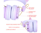 Unicorn Kids Wireless Bluetooth Headphones With Microphone 3.5mm Jack-Purple