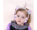 Unicorn Kids Wired Headphones With Microphone 3.5mm Jack-Pink