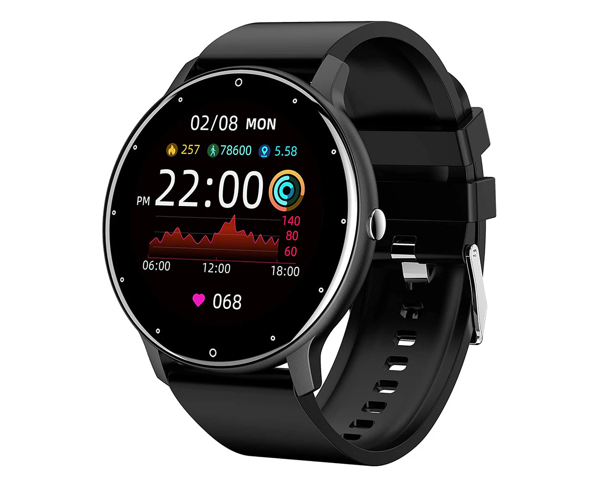 Fitness Waterproof Smart Watch with Heart Rate for Man Women-Black