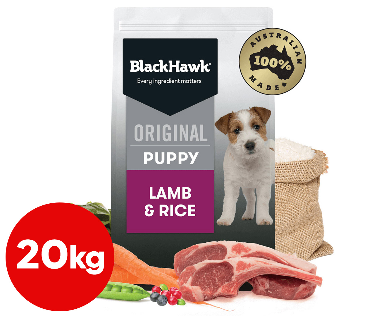 Black Hawk Puppy Dry Dog Food Lamb & Rice 20kg | Catch.co.nz