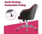 Costway Gaming Office Chair Executive Computer Chair Mid Back Racing Armchair, Home Office Gaming Red