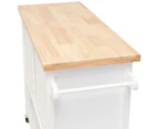 Hamptons Kitchen 2 Door Island Solid wood Counter Top - White