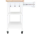 Kitchen Island Trolley With Open Shelves - White