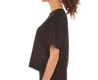 Calvin Klein Jeans Women's Shiny Plastisol Master Jeans Logo Tee / T-Shirt / Tshirt - Black/White