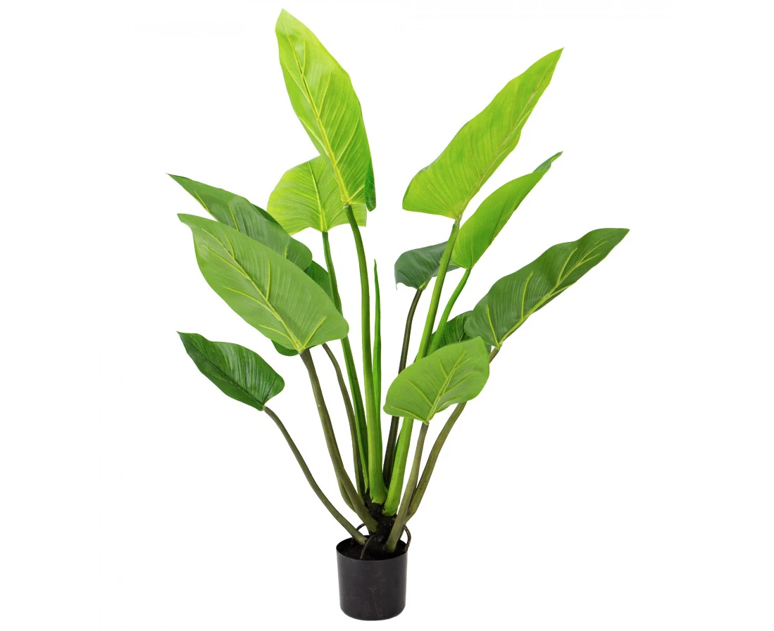 140cm Potted Faux Philodendron Plant w Pot Green Artificial Faux Decor