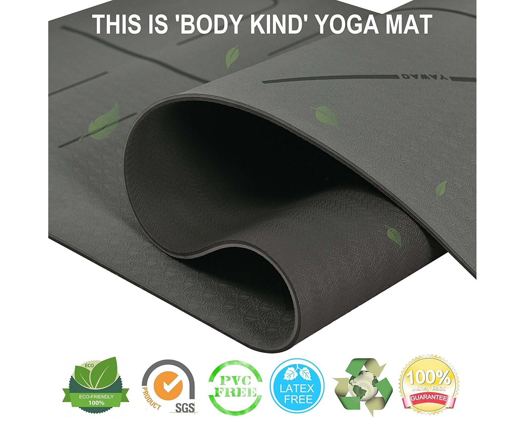 Eco Friendly Non Slip Yoga Mat, Body Alignment System, SGS