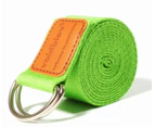 (Grass Green, 185CM 1 Piece) - voidbiov D-Ring Buckle Yoga Strap 1.85 or 2.5M(9 Colours), Durable Cotton Adjustable Belt Perfect for Holding Poses, Improvi