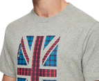 Ben Sherman Men's House Check Flag Graphic Tee / T-Shirt / Tshirt - Oxford Marle