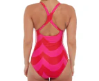 Adidas x Marimekko Women's SH3.RO 3-Stripes One Piece Swimsuit - Magenta/Vivid Red