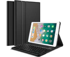 Apple iPad 6th Gen 9.7 Inch 2018 Bluetooth Keyboard Case, Lightweight Protective Slim Folio Leather Smart Sleep Awake Cover Case with Detachable (Black)