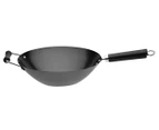 Ken Hom Large Wok Professional Carbon Steel Kitchen Tool Flat Base 31cm Black