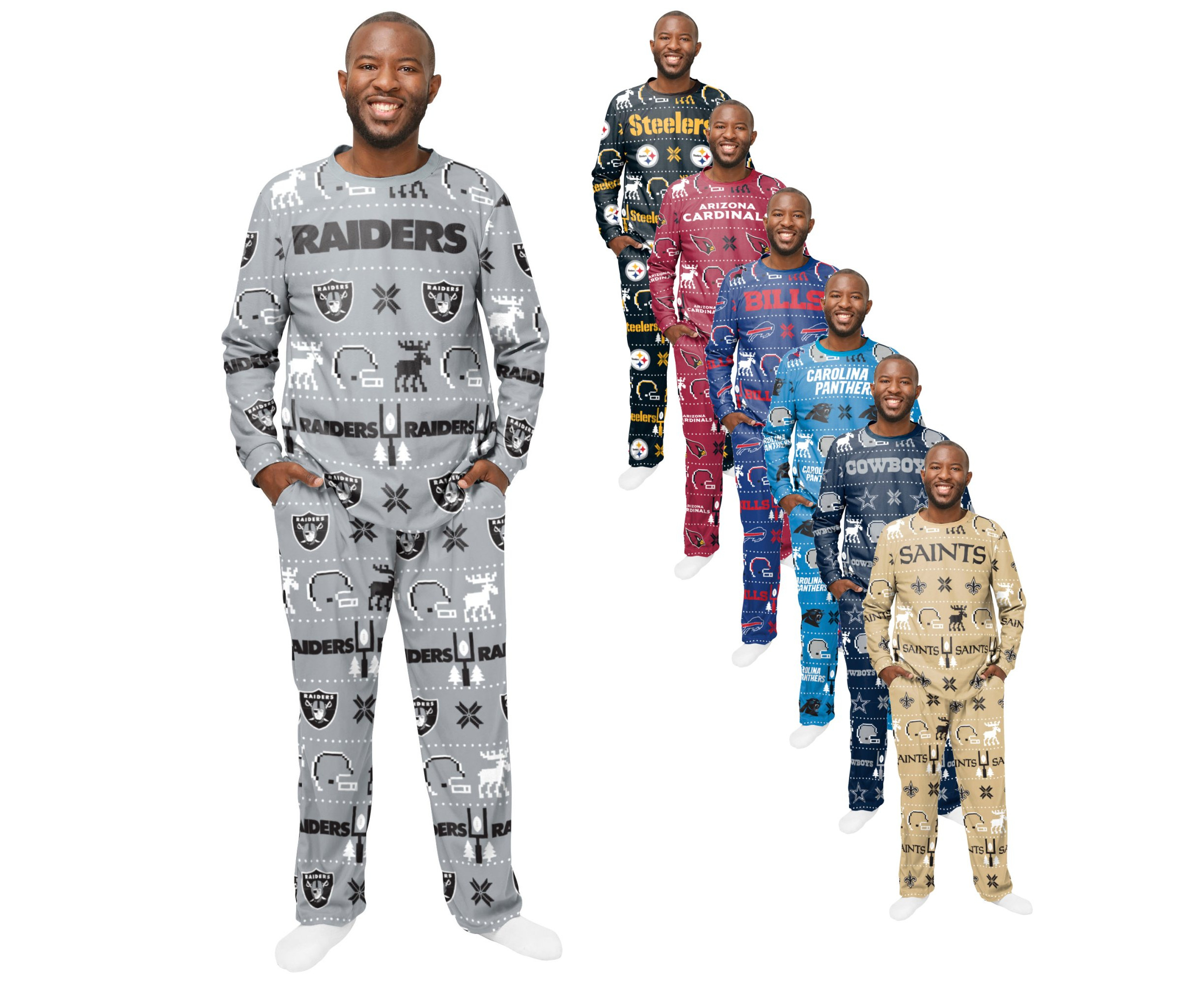  FOCO Las Vegas Raiders NFL Family Holiday Pajamas