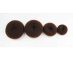 Unisex 4 Pc X Hair Bun Donut Rings Ring Scrunchie Womens Girls Dance Black Brown Blonde - Brown
