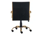 Black PU Leather Upholstered Office Chair Home Office Chair Gold Base
