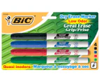 Bic Great Erase Low Odor Dry-Erase Fine Point Markers 4/Pkg-Black, Blue, Red & Green