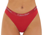 Calvin Klein Women's Motive Cotton Thong 3-Pack - Black/Red/Grey Heather