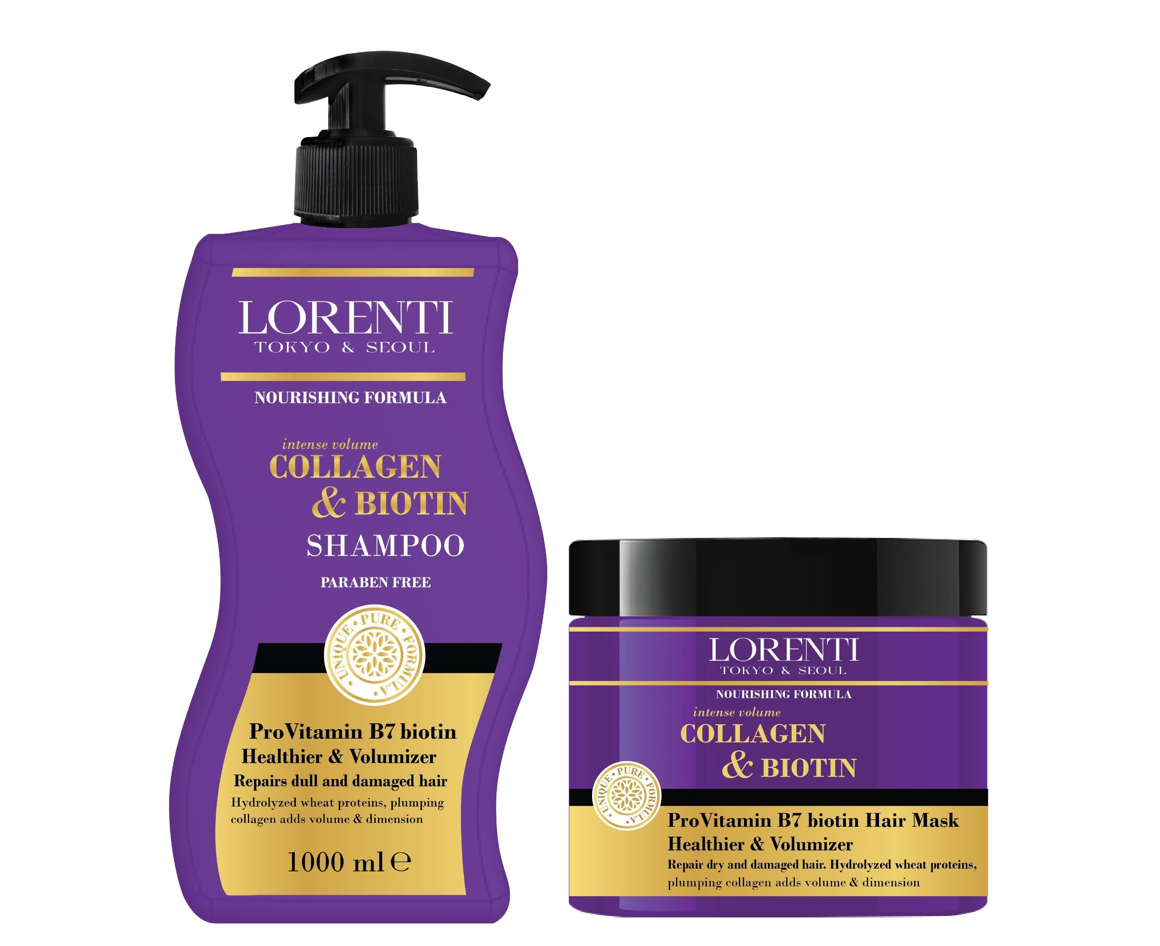 Lorenti Collagen & Biotin Hair Shampoo 1L & Hair Mask 500ML |  .au