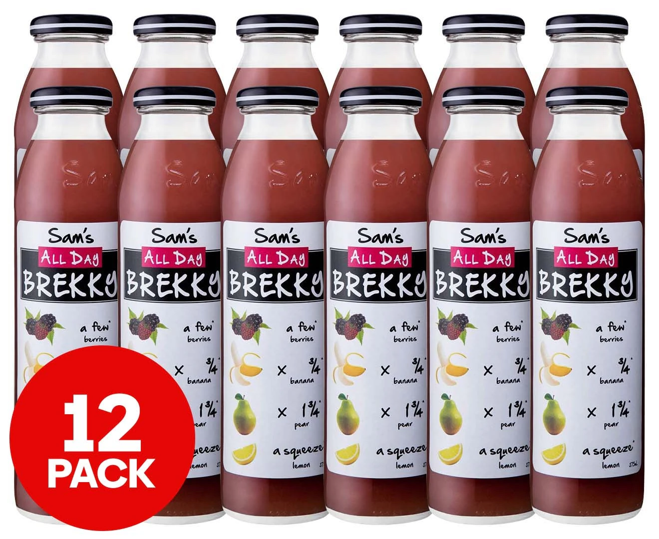 12 x Sam's Lunch Snack Drink All Day Brekky 375mL