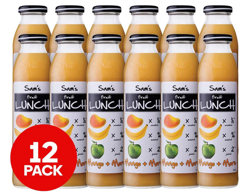 12 x Sam's Lunch Snack Drink Fruit Mango (& more) 375mL