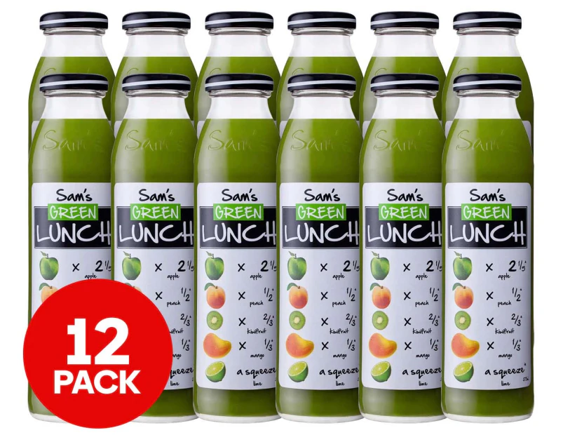 12 x Sam's Green Lunch Snack Drink Green 375mL