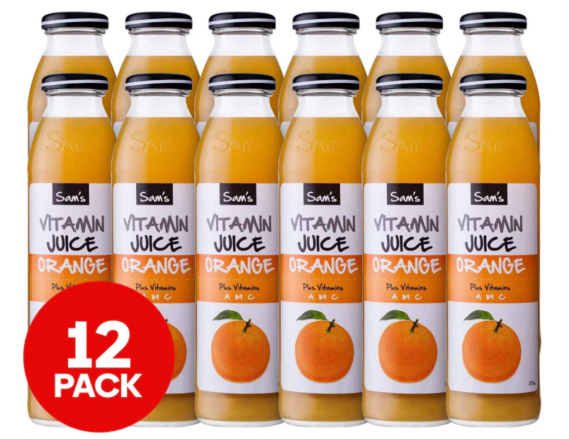 12 x Sam's Vitamin Juice Orange 375mL