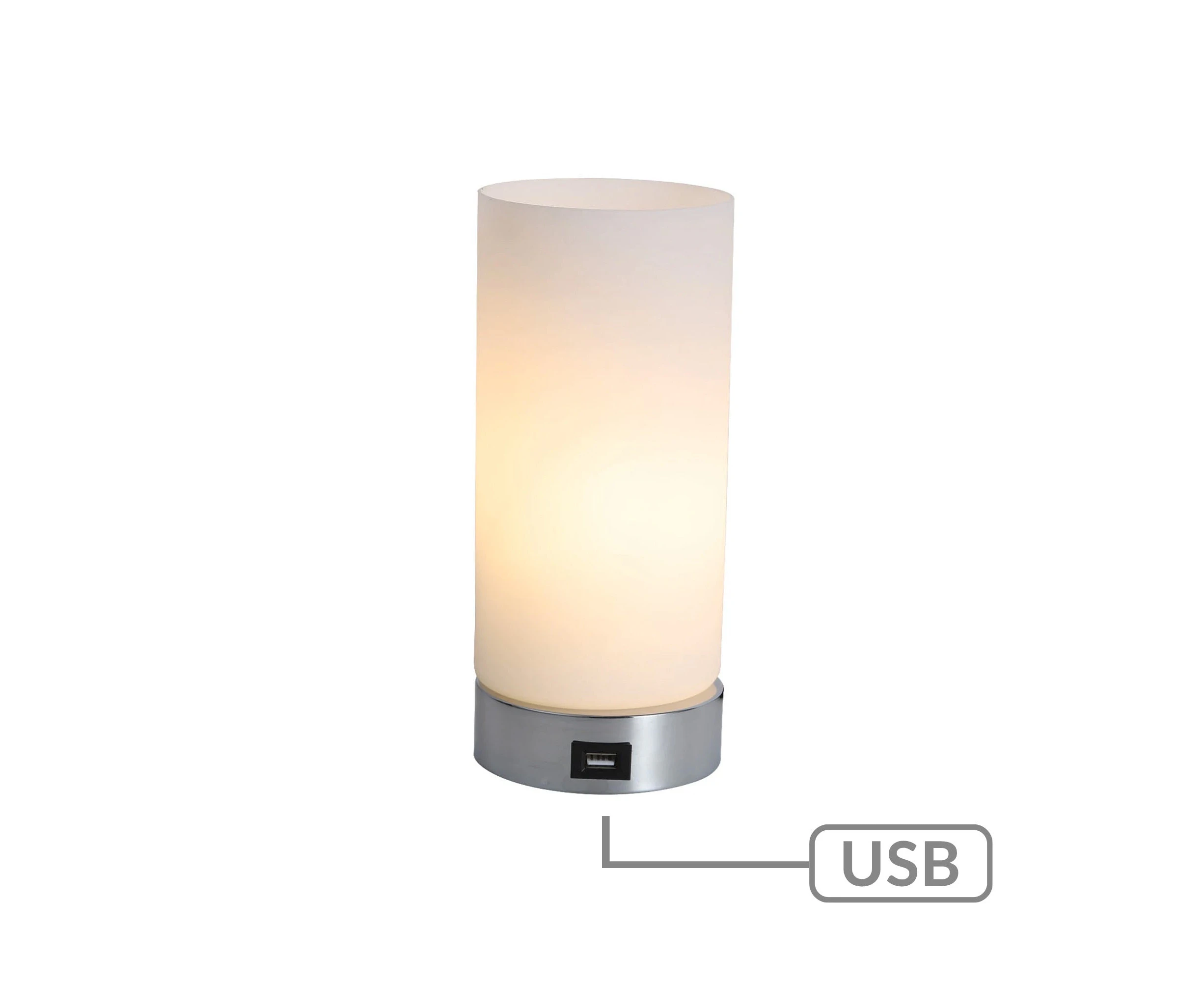 Julie Cylinder Touch Side End Coffee Table Lamp Light USB Port