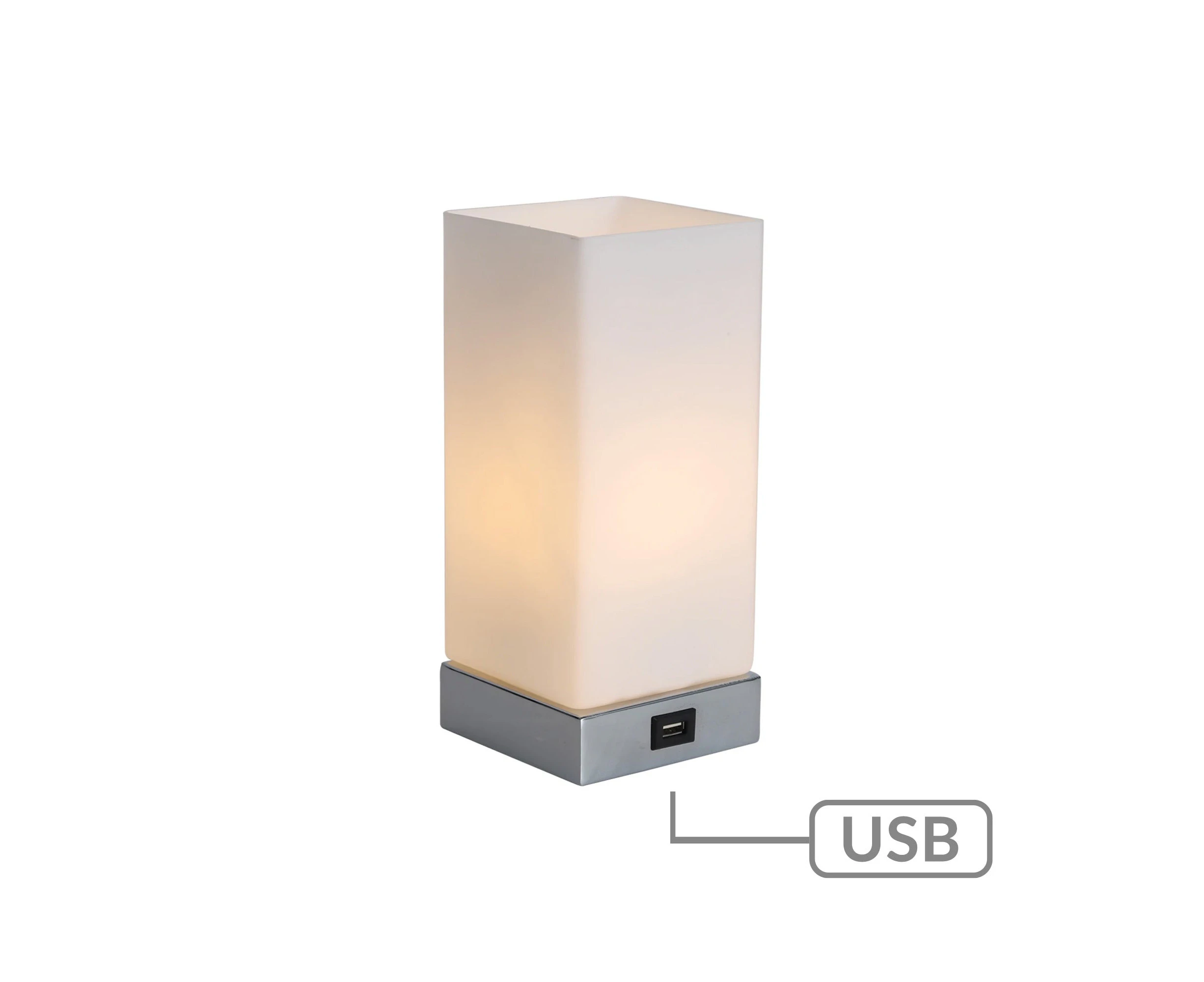 Jessica Rectangle Touch Side End Coffee Table Lamp Light USB Port