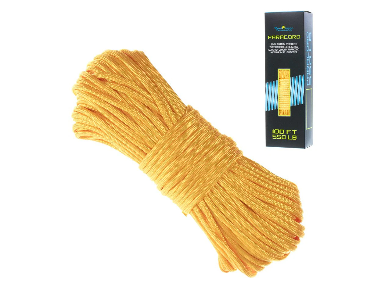 (30m, Goldenrod) - 550 Paracord Bracelet Parachute Cord - 7 Strand Type III Paracord Rope - Multiple Colours in 30m