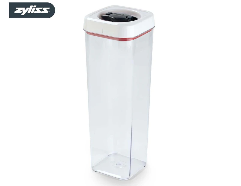 Zyliss 2.3L Twist & Seal Tall Square Container - Clear/White