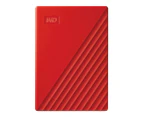 WD My Passport 4TB Portable Hard Drive USB 3.0 WDBPKJ0040BRD-WESN - Red