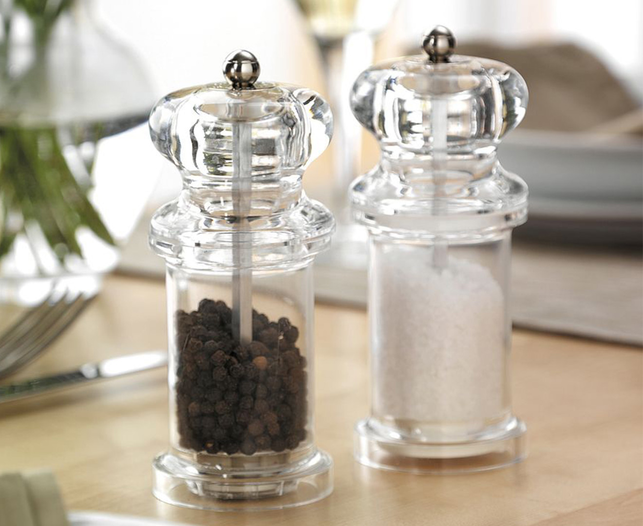 Cole&Mason Precision Grind 505 Salt and Pepper Mill Gift Set - Acrylic/Clear, 14 cm