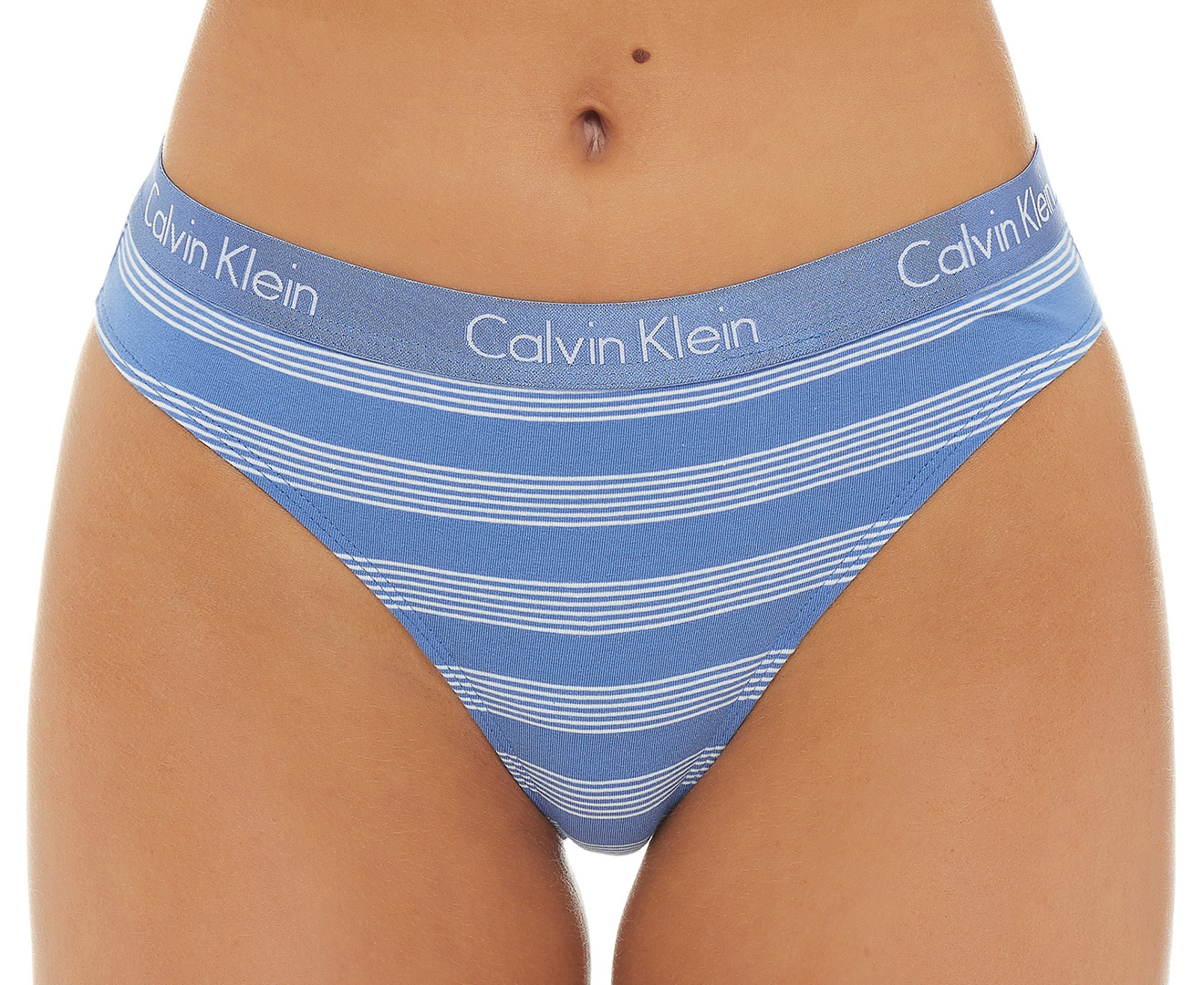 Calvin Klein Women's Motive Cotton Thong 3-Pack - Royalty/Blue