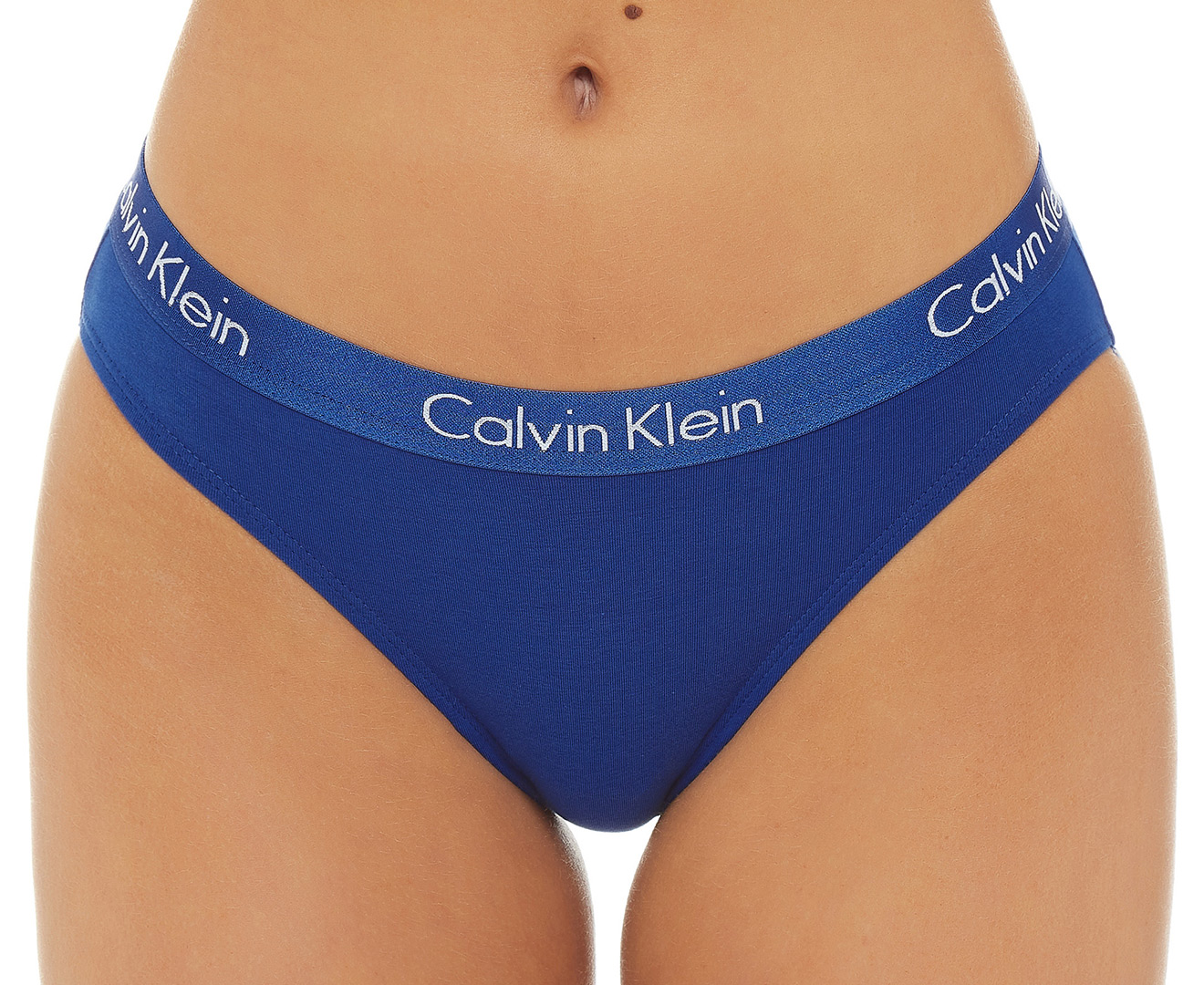 Calvin Klein Women's Motive Cotton Bikini Briefs 3-Pack - Royalty/Blue  Stripe/Grey Heather