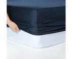 400 Thread Count Fitted Sheet Navy