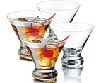 Martini Glasses Set of 4, YAWALL 266ml Stemless Cocktail Glasses for Martini, Margarita & More, Lead-free Crystal Heavy Base Dessert Glassware Home Bar Use