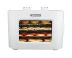 TODO 400W Food Dehydrator Stainless Steel Interior Preserve Yogurt Fruit Dryer Jerky Maker - White