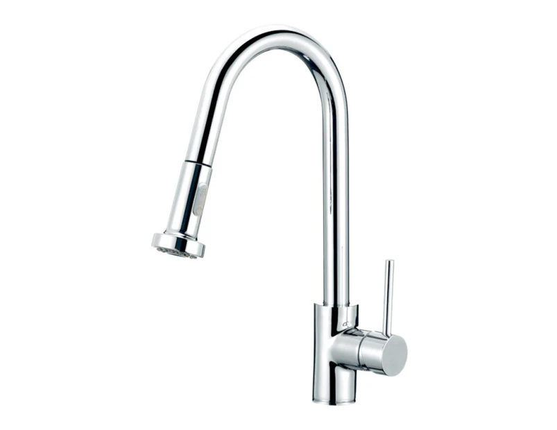Round Kitchen Mixer Tap Pull out Spray head Swivel Spout Laundry Bar Sink Faucets Brass Chrome