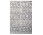 Designer Flatwoven Wool Rug - Aura 6235 - Ivory/Black