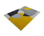 Modern Handmade Wool Rug - Pebbles 6232 - Yellow/Grey