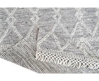 Designer Flatwoven Wool Rug - Aura 6235 - Ivory/Black