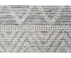 Designer Flatwoven Wool Rug - Aura 6235 - Ivory/Black