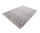 Designer Flatwoven Wool Rug - Aura 6235 - Ivory/Black