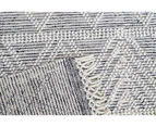 Designer Flatwoven Wool Rug - Aura 6235 - Ivory/Black