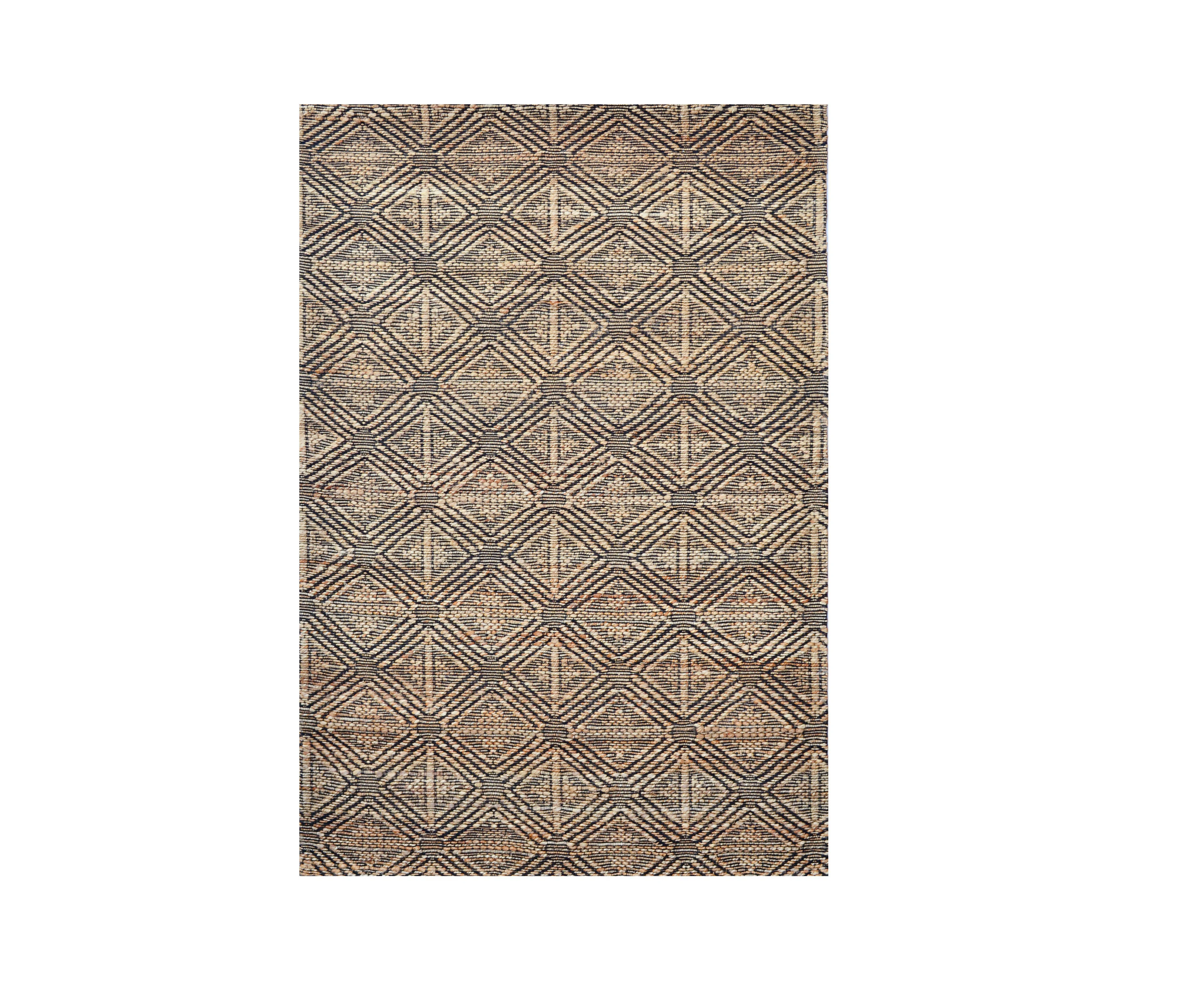 Natural Handwoven Jute Rug - Inca 1094 - Natural/Black