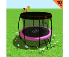 Kahuna Trampoline 10 ft with Basket ball set and Roof - Pink