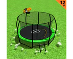 Trampoline 12 ft Kahuna with Basketball set - Green