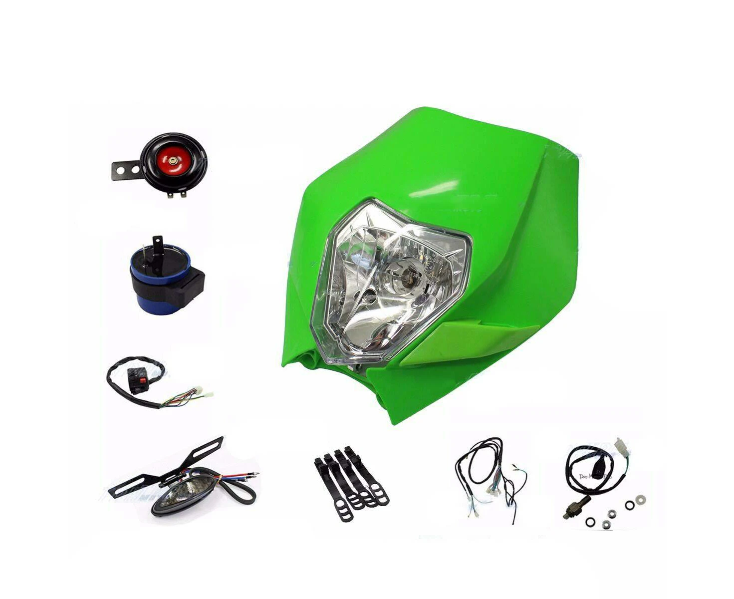 Recreation Registration Kit Green Headlight For Dirt Bike Motocross Off Road