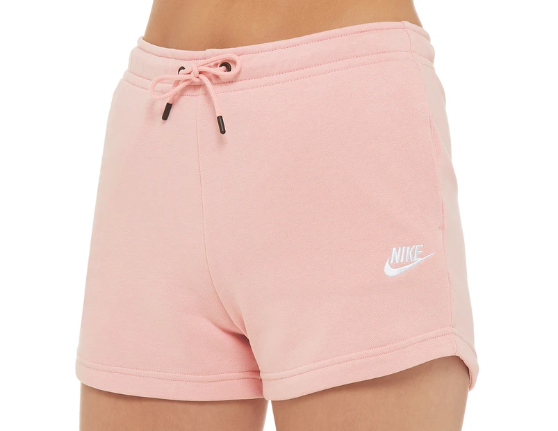 Nike Sportswear Women's Essential French Terry Shorts - Pink Glaze/White